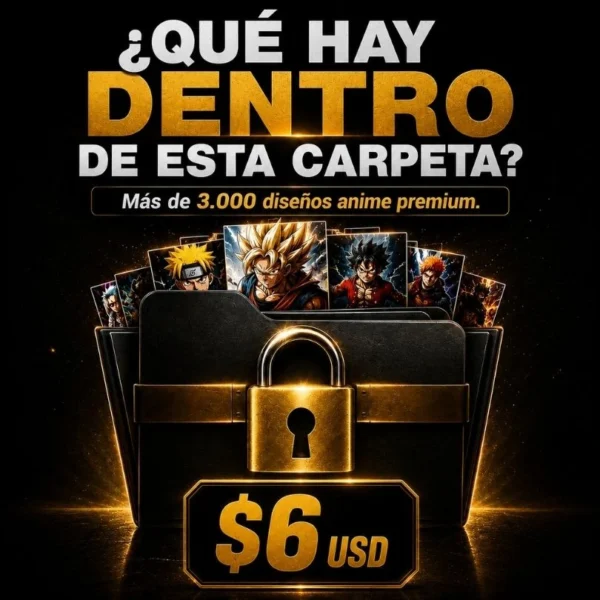 +3.000 Diseños Exclusivos de Anime para Sublimación