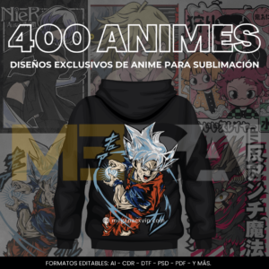 400 Diseños Anime listos para sublimacion