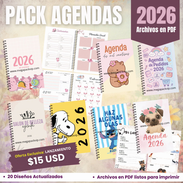 PACK 20 AGENDAS DIGITALES 2026 EN PDF